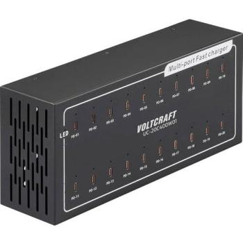 MaxCharge 400W 20‑Port USB‑C PD – Black (Indoor)