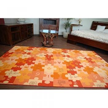Tapis Enfant en Puzzles Orange 100x250 cm