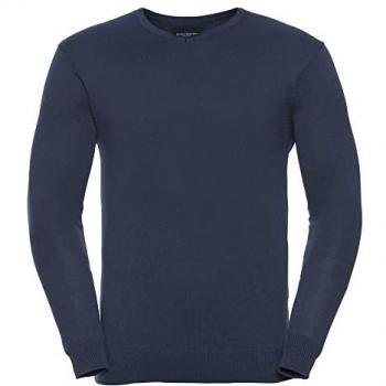 Russell Athletic Herren V-Ausschnitt Sweatshirt Marine 3XL