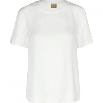 BOSS ILYEANA T-Shirt mit geripptem Ausschnitt Größe 44