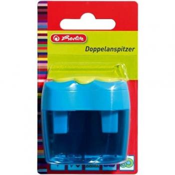 Herlitz Doppeldosenanspitzer, grün/pink/blau
