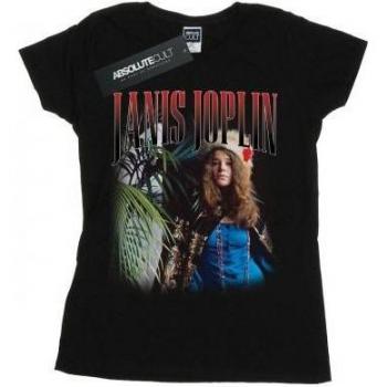 T-shirt femme Janis Joplin en coton noir