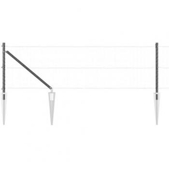 Placas de valla de acero galvanizado Ø32 mm x 60 cm, 52 unidades