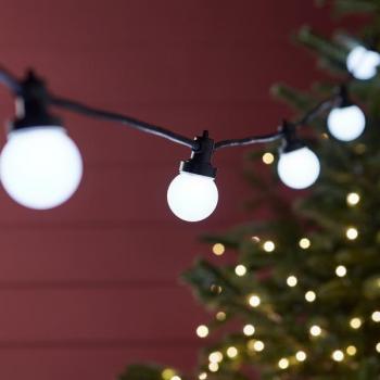 ProConnect 80‑Light White String Lights, 40 m, Black Connectors