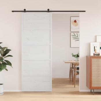 VidaXL 80x208 cm Solid Pine Barn Door White