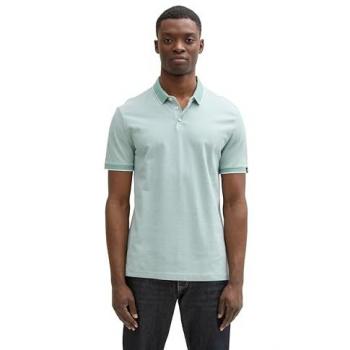 TOM TAILOR Herren Piqué Poloshirt in Grün, Größe L