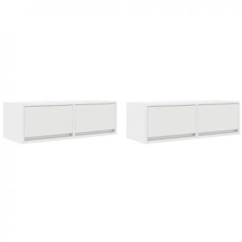 Modello TV Wall Unit Bianchi 2pz – Legno Multistrato 80×31×25,5 cm