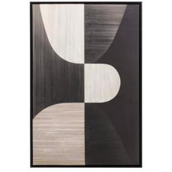 Cuadro Abstracto en Relieve con Marco Negro 63x4x93cm