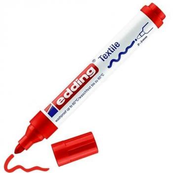 Edding 4500 4-4500002 Textilmarker (10 Stk), 2-3mm, Rundspitze, rot