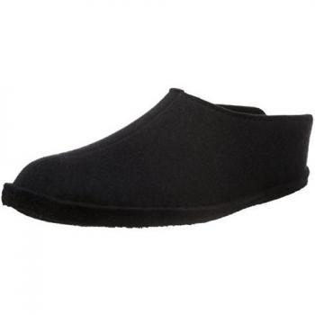 Haflinger Flair Smily, Pantuflas de fieltro de lana para adultos en negro con tamaño 43