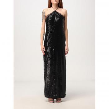 Abito paillettato con pizzo Actitude by Twinset, Nero, Taglia S
