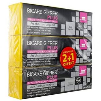 Gifrer Bicare Plus Dentifrice Blanchissant au Charbon Végétal 3 x 75ml