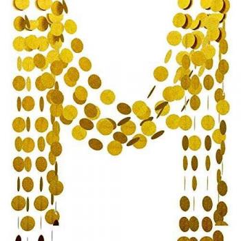 Voloker Baby Shower Glitter Paper Circle Garland