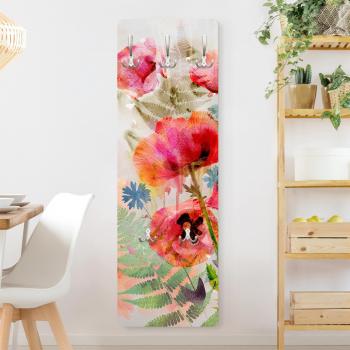 Estante Colgante de Pared Madera con Diseño Florido