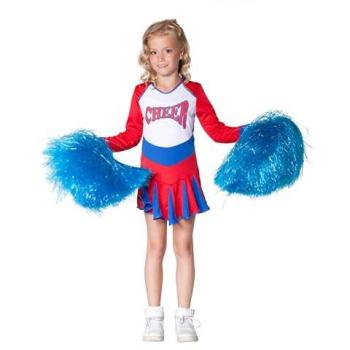 Faschingskostüm Cheerleaderin Rot-Blau 104