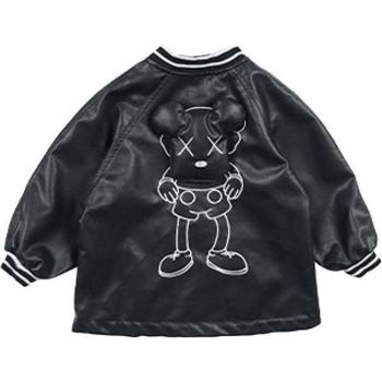 Veste en fourrure noire « Fleur de Nuit » enfant – vêtement d’extérieur printemps‑automne
