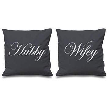 Anniversary Grey Pillow Covers for Couples – 16x16