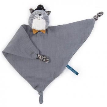 Doudou lange chat gris clair