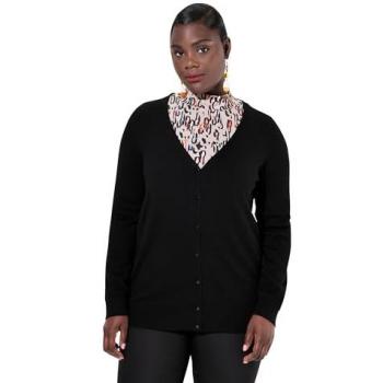 Strickjacke für große Größen, Damen, schwarz, Größe: 54/56, Wolle, Ulla Popken