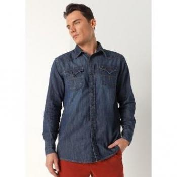 Chemise en Denim Marine pour Homme Lois