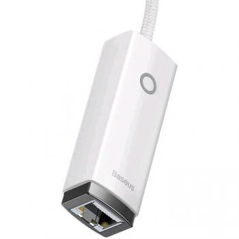 Enlace USB‑C a Ethernet 1Gbps con acabado blanco