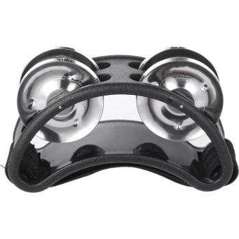 Tambourin Pied en Acier 2 Sets avec Clochettes