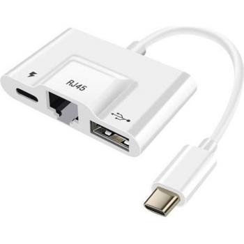 Avizar 3-in-1 USB-C Adapter für Mobilgeräte, Weiss