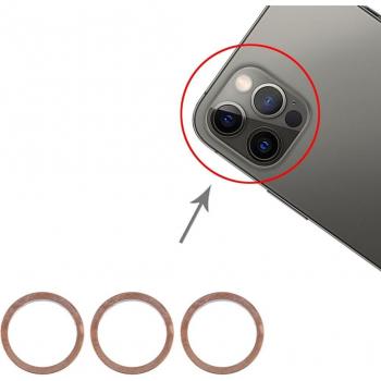3PCS Gold Metal Rear Camera Lens Protector for iPhone 12 Pro Max