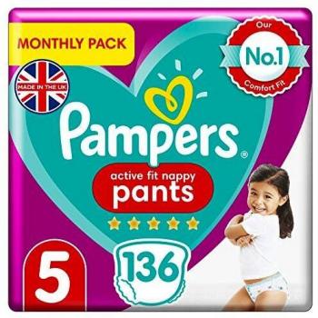 Pampers Active Fit Baby Nappy Pants Size 5