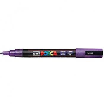 Marqueur POSCA PC-3M pailleté pointe conique fine en plastique Violet Pailleté