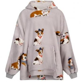 Grey Sherpa Fleece Dog Hoodie Pullover Sweater