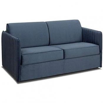 Canapé multifonction Seattle 120 cm – Sommiers lattes BULTEX®, tête de lit intégrée en velours bleu