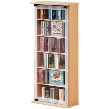 VCM 21023 Regal DVD CD Rack Medienregal Medienschrank Aufbewahrung Holzregal Standregal Möbel Schrank Möbel Buche Classic