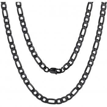 Bijoux noir homme chaîne Figaro