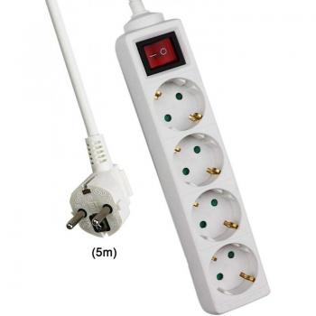 Regleta de enchufes 4 Tomas con Interruptor 5m