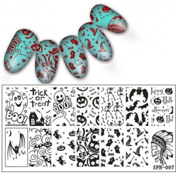Plaque de stamping ongles modèle Noël
