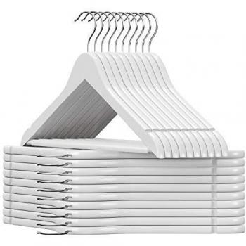 SONGMICS 20 Holz Kleiderbügel, rutschfest, für Anzüge und Hemden