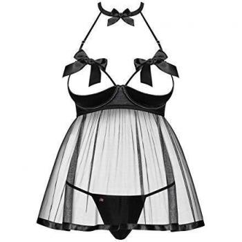 Delishya Nuisette transparente à bonnets ouverts