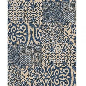 Estilo Barroco Profhome 219‑DI Papel Vinílico Azul Brillante