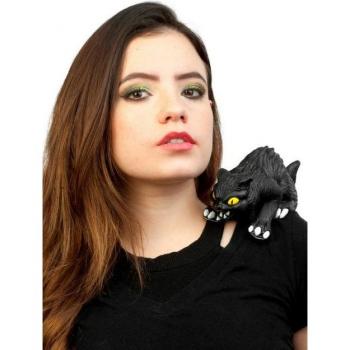 Ghoulish Schwarze Katze zum Anklipsen