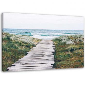 Toile Murale Chemin en Bois vers l'Océan 60x40