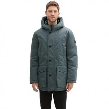 TOM TAILOR Herrenjacke Arctic Parka, abnehmbare Kapuze, blau, Größe S
