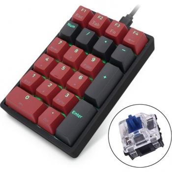 SK21 Fully Programmable RGB Backlit Mechanical Numeric Keyboard with Swappable PBT Caps for Gateron Switches, Type C, Mac & PC