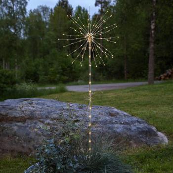 LED Lichtobjekt Feuerwerk Outdoor in Transparent 1,8W IP44 mit Erdspieß