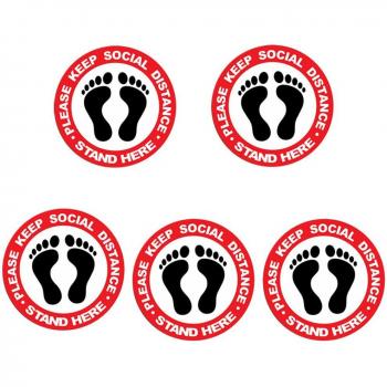 Signalétique Social Distance 6 ft – Pack 5 autocollants