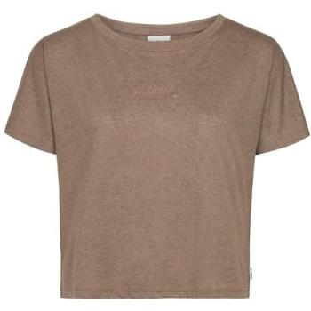 O'Neill Essentials Script Rape T-Shirt – Damen, XS, beige, 85 % Polyester / 15 % Leinen
