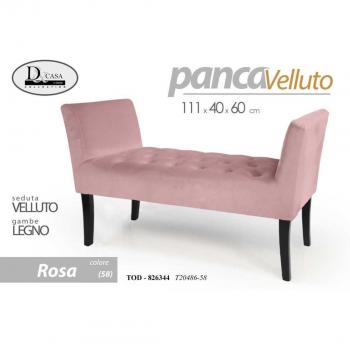 Banc Élégant en Velours Rose