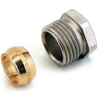 Raccord mâle 1/2 pour tube cuivre avec finition nickelée