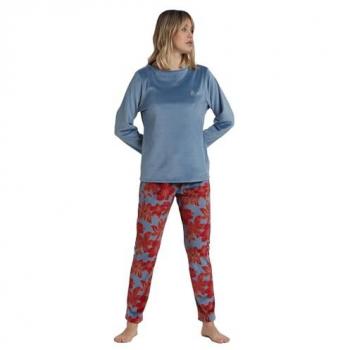 Conjunto de pijama Admas azul luxuoso, manga larga, talla XL