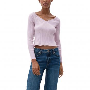 Rippstruktur Langarmshirt